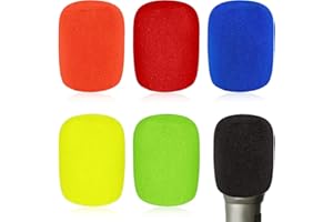 TSUWNO Set 6 Pantallas Pop de Micrófono con Colores Vivos y Espuma Grande para Cubrir y Proteger Micrófonos Universales en Fiestas, Presentaciones y Eventos Familiares en KTV y Escenarios.