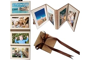 LSUO BAOFU Álbum de fotos de páginas blancas, DIY Scrapbooking Album Original para Boda Aniversario de Boda de Oro Cumpleaños, Regalos Navidad para Mujer Niña (caqui)