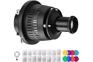 Andoer Cilindro Focalizzatore Ottico per Fascio di Luce per Fotografica Artistica Kit con Attacco Bowens 16 Schede Grafiche e 8 Filtri Colorati per Moda Bellezza Ritratti Registi Focalizzabile