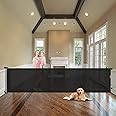 Beauenty Retractable Baby Gate, Beauenty Mesh Safety Gate for Babies and Pets, Extra Wide Safety Baby Gate 34" Tall & 118" Wide(Need to Punch), Pet Dog Gate for Stairs, Indoor/Outdoor (Black)