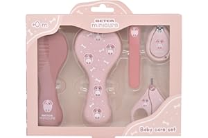 Beter - Set para cuidado bebé recién nacido, Kit aseo bebé, Cortauñas, Lima, Tijeras, Cepillo y Peine, Kit bebe recién nacido, Set Higiene bebe, Regalos para bebes recién nacidos, Dibujo Perro