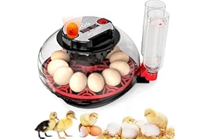 MYMULIKE Egg Incubators for Hatching Eggs, Incubator for 12 Eggs with Automatic Turning & Auto Water Filling, Temperature & Humidity Control, Egg Incubator for Chicken, Quails, Ducks, Goose, Pigeon, Parrot