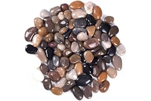 YIZZWTC 2000g Piedra Jardín Decoración Canto Rodado, Piedra Natural Pulido, Piedras Decorativas Jardin Guijarros Naturales Pequeñas 1-3 cm para Paisajismo, Jardin, Acuarios, Suculentas (Multicolor, 1-3 cm)