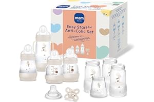 MAM Easy Start Anti-Colic Starter Set, Growing Baby First Equipment with Dummy, Bottles & Handles, Baby Gift Set, from Birth, Beige
