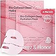Collagen Face Mask Korean Skincare: 100 Dalton Ultra-Low Collagen Overnight Hydrogel Sheet Mask - Deep Hydration Anti-Wrinkle & Pore Minimizing - Glow like Glass Skin, Sensitive Skin Tested, 4 Sheets