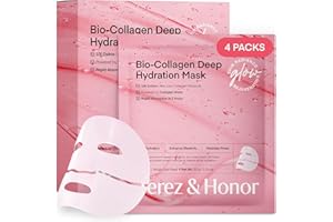 TEREZ & HONOR Collagen Face Mask Korean Skincare: 4ea x 33g Ultra-Low Collagen 100 Dalton Overnight Hydrogel Mask - Deep Hydration Anti-Wrinkle & Pore Minimizing - Glow like Glass Skin, [Made in Korea]