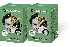 Paellissimo - Kit Preparado para Arroz de Verduras, Paella de Huerta | Plato Precocinado Casero 100% Natural y Sin Gluten | 2-3 Personas | 2 Unidades