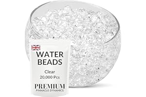 PINNACLE DYNAMICS Clear Water Beads - 20,000 Pcs (100+ Grams) - 16mm - Decorative Home Accessories - Gel Balls as Vase Fillers – Table Centrepiece - Perfect for Flower Vase and Floating Candles