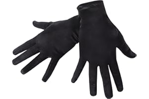 JUNART JUNRT Short Satin Gloves Femmes Poignet Longueur Gants Doux et Confortables Pour Fête De Mariage Halloween Cosplay Costume