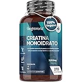 Creatina ad Alto Dosaggio 3.000mg - Creatina Monoidrata in 270 Compresse Vegane 3 Mesi di Fornitura - Creatina Monoidrato per