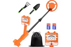 FOVENDI Metalldetektor Kinder, Hochpräziser Metalldetektoren mit LCD-Display Leichter Tragbarer Metalldetektor mit Verstellbarem Stiel & Typ-C-Anschluss für Erkundung im Freien für Kinder und Erwachsene