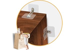 Wekuw 2 Pezzi Ancoraggi da Parete per Mobili, Dispositivo Antiribaltamento, Ancoraggio Antiribaltamento per Mobili come Armadi per Mobili, per la Sicurezza di Bambini e Animali Domestici (0~4.5cm)