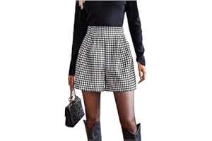 SOLY HUX Pantaloncini da donna eleganti, a gamba larga, per il tempo libero, per l'autunno, per l'inverno, con motivo a cavallo del gallo