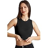 BERRY BIRD® Women's & Girls' Solid Ribbed Round Neck Collarless Sleeveless Slim Fit Simplicity Tank Top