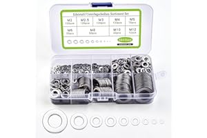 CZWANDER Washers Set Stainless Steel 684 Pieces Flat Locking Washers Assortment with an Assortment Box Total 9 Different Sizes M2 M2.5 M3 M4 M5 M6 M8 M10 M12