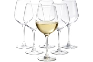 Amazon Basics Copas de Vino Blanco con Tallo, Juego de 6 Piezas, 341ml, Aptas para Lavavajillas