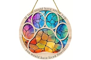 VNIDJGB Memorial Suncatcher Plaques,Hanging Ornament for Pets Dog,Dog Paw Souvenir Plaque,Sympathy Pet Gifts Plaques for Loss of Pet Animal,Garden Paw Print Sun Catcher Heal for Women Men