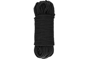CHUEHKAK Paracord 50 m x 6 mm nylonrep svart tjockt paracordrep av slitstarkt nylon utomhusrep, för trädgårdsbuntning, camping utomhus