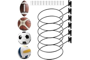 KGGZKG Wandhalterung Ball Rack Ballhalterung Wand Metall Ballhalter Schwarz Basketball Halterung Wand Ball Halter mit Schrauben für Basketball Volleyball Fußball Rugby