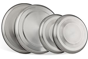 ‎RELAXDAYS Relaxdays Herdabdeckplatten Edelstahl 4er Set, Herdplatten Abdeckung bis 20 cm Durchmesser Elektroherd Abdeckung, silber, 22 x 21 x 3.5 cm