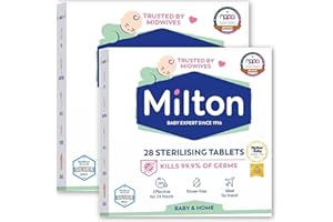 GB EMPORIUM 56 x Milton Sterilising Tablets - Kill 99.9% of Germs with Milton Cold Water Steriliser Tablets - 24 Hr Effective Milton Tablets for Bottles & Feed Equipments - Rinse-Free Milton Steriliser Tablets