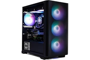 MW Gaming PC Air 6T • Ryzen 7 5700X Computer • RTX 5060 8GB DDR7 • Liquid Cooled 240mm ARGB • 16GB 3200MHz DDR4 • 1TB NVME SSD • Black Mesh RGB Gaming PC • 1200 Mbps WiFi • Windows 11