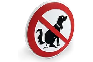 Betriebsausstattung24® Verbotsschild „Hier ist kein Hundeklo“ | Hundetoilette | Hinweisschild | Wetterfeste | Aluminium Geprägt | Farbe: Weißes Schild mit rotem Verbotszeichen | Größe: Ø 31,5 cm