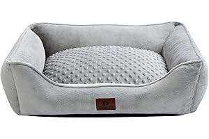 Snocyo Legowisko dla małych psów, legowisko dla kota, puszyste i przytulne, nadaje się do prania, super miękka sofa dla psa, poduszka dla psa, wyściełana mata dla psa, szara, 55 x 45 x 16 cm