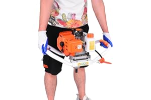 CUSROS Post Hole Digger, 63cc 2500W Gas Earth Auger Driver Head Without Drill Bits, 2-Stroke Post Fence Hole Digger, Petrol Drill Borer for Garden Lawn with 1.5L Fuel Tank, Installation Tool&Gloves