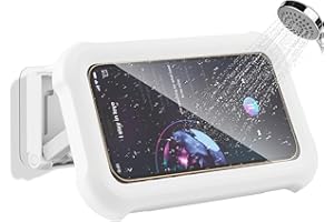 aceyoon Handyhalterung Dusche Wasserdicht, 360° Verstellbar Selbstklebend Dusch Handyhalterung mit HD Touchscreen & Beschlagfrei Waterproof Shower Phone Holder für Dusche, Bad & Küche
