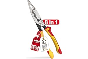 Wiha Multifunctional Pliers for Electricians 8-in-1 I Crimping, Stripping, Cutting, Gripping, Deburring, Bending, Screwing, Cutting Screws (45705)