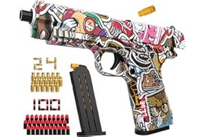 Mieryd Spielzeug Pistole, Graffiti-Muster Kinder Pistolen Schaumstoff-Blaster Toy Gun mit 100 Weichen Kugeln Mini Gel Blaster Soft-Bullet-Pistole Spiel Kindergeschenke für Jungen Mädchen ab 8+ Jahre