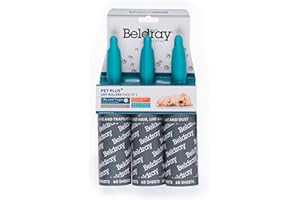 ‎BELDRAY Beldray LA074416EU Pet Plus+ Paiper fusselrolle, 3-teiliges fusselroll, 60 Blatt pro Fusselroller, tierhaarroller magic lint roller, Einweg und portable lint roller, Haustierhaare auf Kleidung/Möbeln