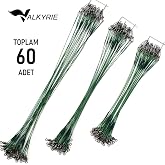 Valkyrie 60 Adet &Ccedil;elik Fishing Leader Seti &ndash; Paslanmaz &Ccedil;elik Olta Halatı Lider Teli 3 Boy Karışık