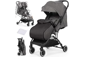 Hello-5ive Baby Stroller, Lightweight Compact Foldable Baby Pushchair with Rain Cover, Footmuff,Mosquito Net, Five-Point Harness, Adjustable Seat, Travel Buggy Pram from Birth 0-3 Years