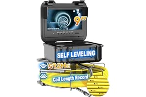 Dnenellr Telecamera Ispezione Tubi 30M con 512Hz, 1080P Videoispezione per Tubazioni, Autolivellante, Contametri, DVR, Sonda con Telecamera per Ispezione Tubi Fognature, Piscine e Scarichi, 32GB