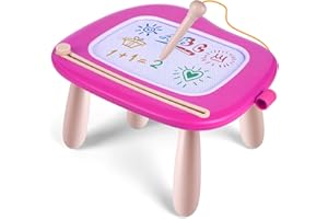 Smasiagon Lavagna Magnetica per Bambina 1 Anno, Grande Magica Cancellabile Scrittura Tablet con Le Gambe, Giocattolo Educativo e Regalo per Bambini 1 2 3 Anni (Rosa)