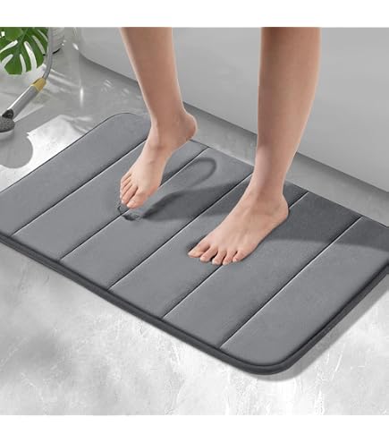 Tappeto per Doccia Antiscivolo 54 x 54 Grigio con Gommini Antiscivolo