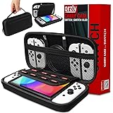 Custodia da trasporto Orzly compatibile con Nintendo Switch e la nuova console OLED Switch - Custodia protettiva rigida da vi