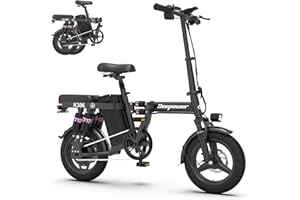 DEEPOWER Bicicletta elettrica pieghevole, 14" bicicletta elettrica, batteria rimovibile 48V 10/13/17.5Ah, motore 250W, freni a doppio disco, E-bike Per Pendolari Urbani
