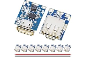 DAOKAI 10 piezas 5 V Placa de aumento de batería de litio Placa de protección de carga Módulo de potencia de aumento 134N3P Placa de cargador Indicador LED para cargador de bricolaje con cable