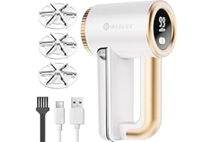 Electric Lint Remover WiredLux - Rechargeable Fabric Shaver Bobble Remover for Clothes & Furniture - Adjustable 3-Speed, 6-Leaf Blade, USB Charging, Debobbler with Dual Protection