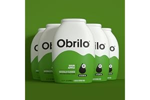 OBRILO Liquid Water Flavoring Enhancer Drops - Sugar-Free, Zero Calorie, Dye Free, Naturally Flavored, 5 Bottles, 2.0 fl oz Each, Makes 150 Drinks, Great for Kids, Energy Boost, Diet-Friendly (Sour Apple)