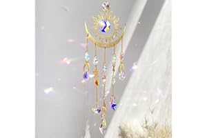 GOZINA Sonnenfänger Kristall, Suncatcher Windspiele, Rainbow Sonnenfänger Fenster Kristalle, Feuermondkristall Fenster deko, Geeignet für Familie und Outdoor