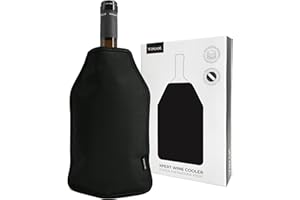 VINAK - Manchon refroidisseur XPERT | Rafraîchisseur pour bouteilles de vin | Gel de qualité non-frost | Fabriqué avec 5 couches isolantes | Bande élastique anti-chute inférieure (XPERT Noir)