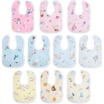 10-Pack Baby Bandana Drool Bibs - Organic Cotton Bandana Bibs For Boys, Girls, Baby Bibs (Tea Party