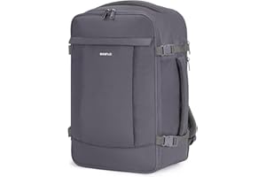 ECOHUB Ryanair Cabin Bags 40x20x25，20L Anti-theft Underseat Carry On Travel Backpack, Recycled Hand Luggage Bag with Laptop Compartment,Flight Rucksack bag for men women, Grey (Patent Pending)