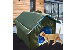 KIRDUME Niche pour Chat Exterieur, Chat Extérieure pour L'hive, Abri Chat Exterieur, Niche pour Chien Extérieur, Tente pour Chat, Maison Extérieure Imperméable pour Animaux Compagnie
