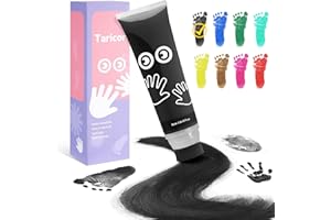 Taricor Huellas Bebe Recien Nacido, 75ml Huella Mano Pie Con Esponja, No Tóxicas Pintura Huellas, Tinta para Huellas Bebe para Regalo De Bautizo, Ideal Para Guardería, Escuela y Hogar