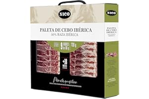 MALETÍN TAPAS DE PALETA DE CEBO IBÉRICA 50% RAZA IBÉRICA. Compuesto por 9 sobres de 80 gr. Una curacion de mas de 18 meses